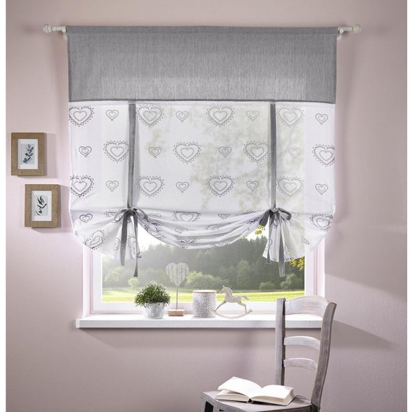 OTTO home Gardine Louis, 1 Stück, halbtransparent, einseitig bedruckt (1 St), Stangendurchzug, halbtransparent, halbtransparent, einseitig bedruckt