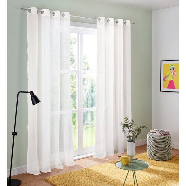 OTTO home Gardine Malin (2 St), Ösen, halbtransparent, Voile, halbtransparent, Gardine, 2-er Set