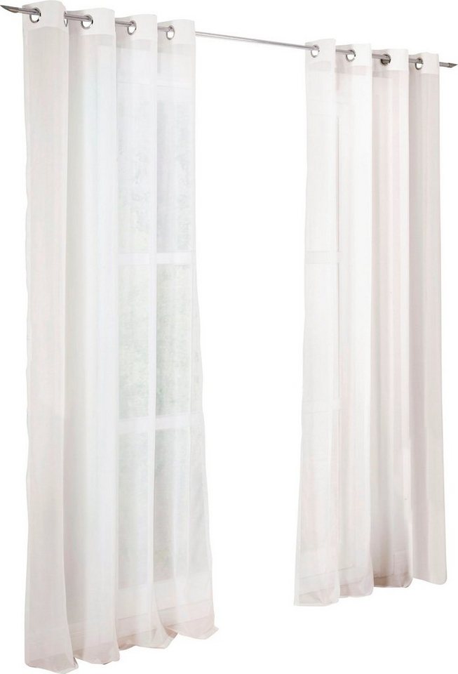 OTTO home Gardine Malin (2 St), Ösen, halbtransparent, Voile, halbtransparent, Gardine, 2-er Set – Bild 2 von 5