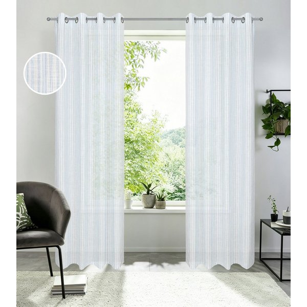 OTTO home Gardine Marric (1 St), Ösen, halbtransparent, halbtransparent, Leinenoptik mit Streifen, verschiedene Größen