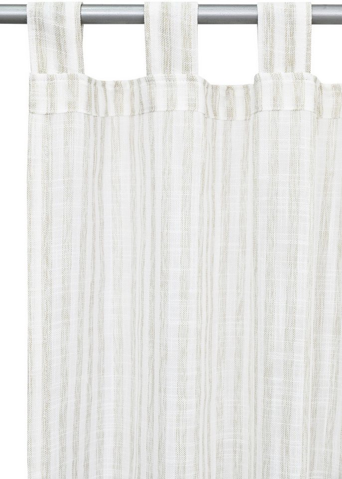 OTTO home Gardine Marric, 1 Stück, Schlaufen, halbtransparent, Leinenoptik mit Streifen (1 St), Schlaufen, halbtransparent, halbtransparent, Leinenoptik mit Str – Bild 3 von 5