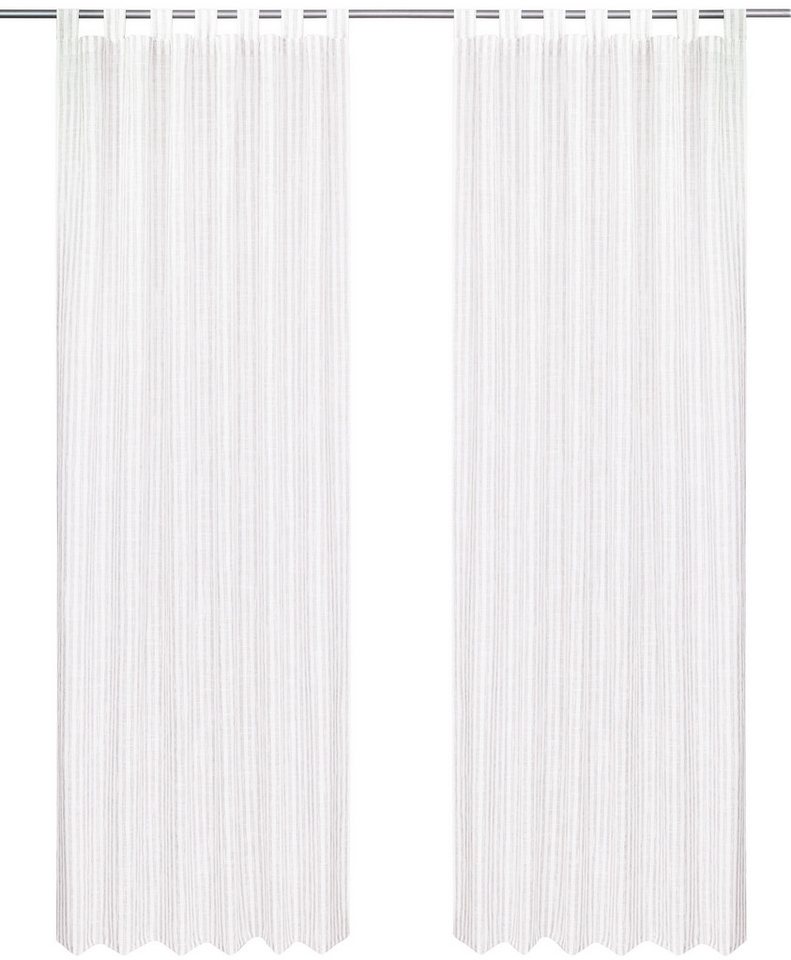 OTTO home Gardine Marric, 1 Stück, Schlaufen, halbtransparent, Leinenoptik mit Streifen (1 St), Schlaufen, halbtransparent, halbtransparent, Leinenoptik mit Str – Bild 2 von 5
