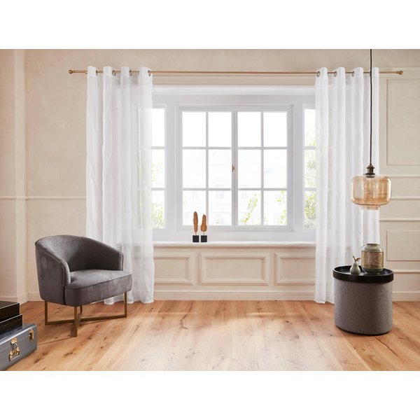 OTTO home Gardine Mila (1 St), Ösen, transparent, Voile, mit Wellenmuster bestickt, monochrom