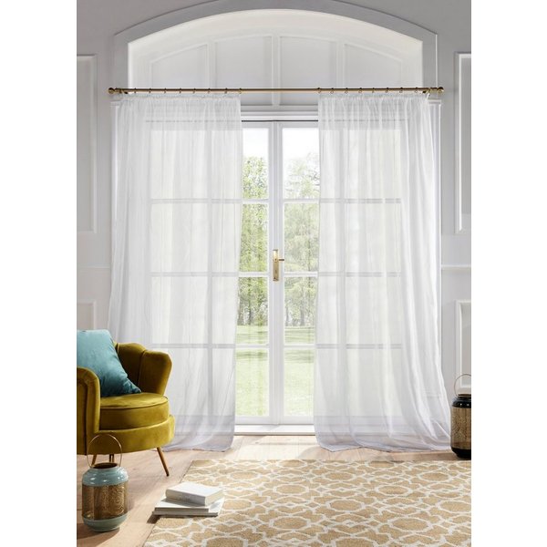 OTTO home Gardine Mila (1 St), Kräuselband, transparent, Voile, mit Wellenmuster bestickt, Voile, einfarbig