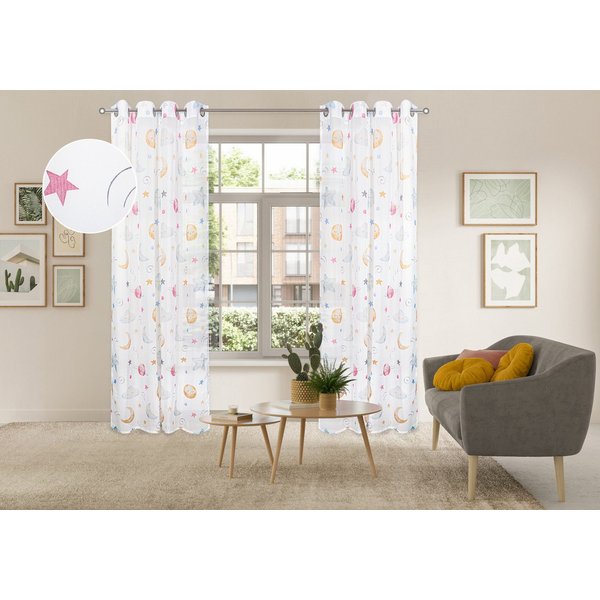OTTO home Gardine Morgann (1 St), Ösen, transparent, Ösen- Aufhängung, verspieltes Design, transparentes Material