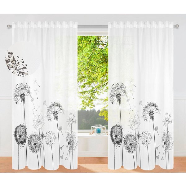 OTTO home Gardine Nannette, 1 Stück, halbtransparent, gemustert (1 St), Multifunktionsband, halbtransparent, Polyester, halbtransparent, gemustert, pflegeleicht