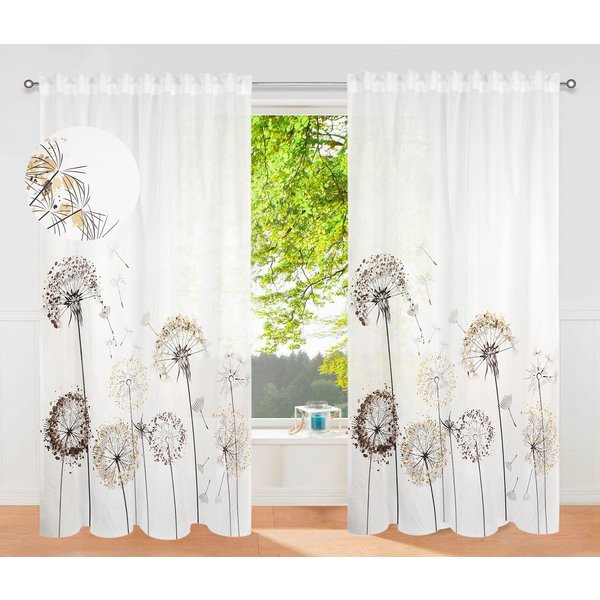 OTTO home Gardine Nannette, 1 Stück, halbtransparent, gemustert (1 St), Multifunktionsband, halbtransparent, Polyester, halbtransparent, gemustert, pflegeleicht