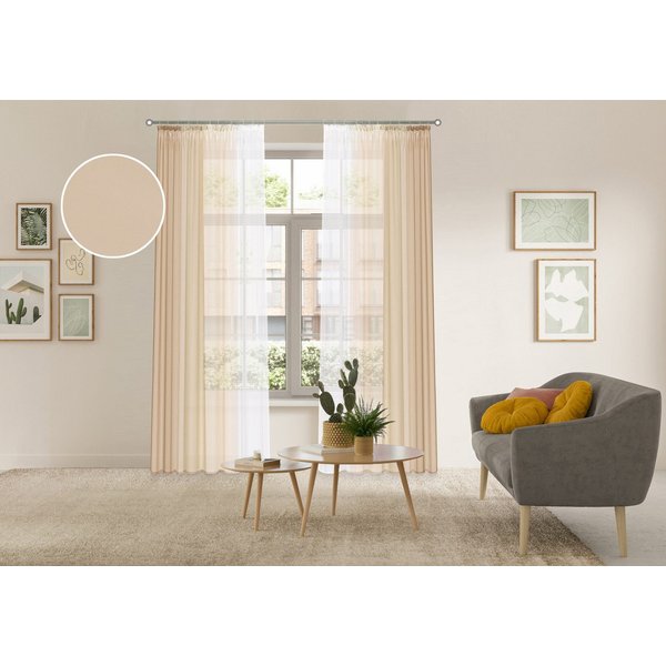OTTO home Gardine Nivva, 2er-Set, Kräuselband, transparent (2 St), Kräuselband, transparent, Transparent, Kräuselband, Pflegeleicht, 2er Set