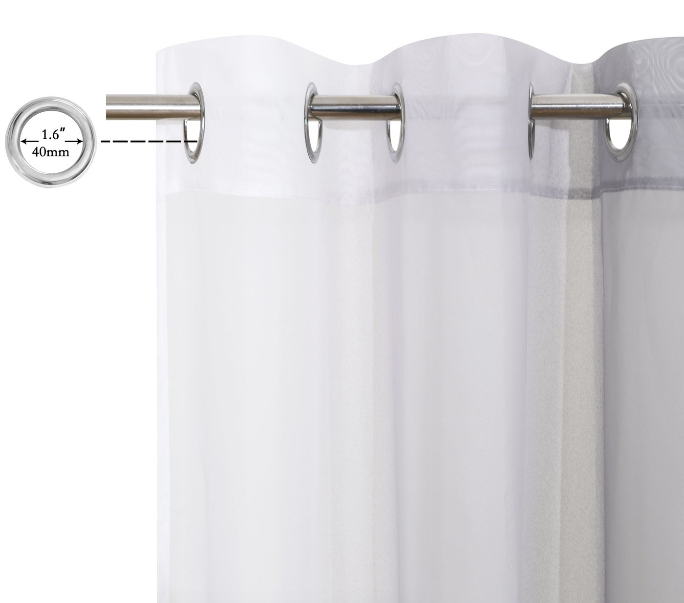 OTTO home Gardine Nivva, 2er-Set, transparent, Ösen (2 St), Ösen, transparent, Transparent, Ösen- Aufhängung, Pflegeleicht, 2er Set – Bild 3 von 5