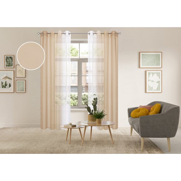 OTTO home Gardine Nivva, 2er-Set, transparent, Ösen (2 St), Ösen, transparent, Transparent, Ösen- Aufhängung, Pflegeleicht, 2er Set
