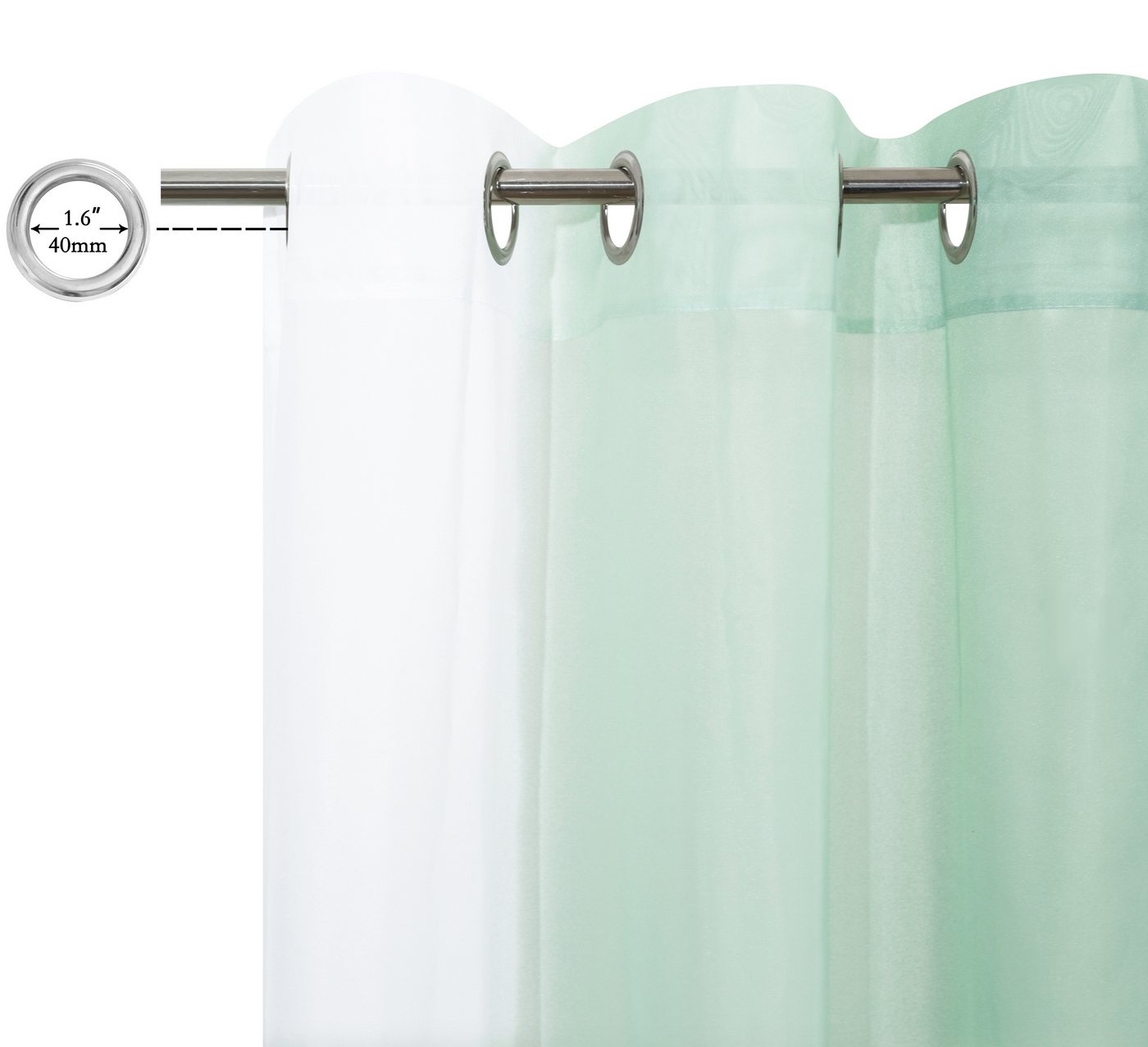 OTTO home Gardine Nivva, 2er-Set, transparent, Ösen (2 St), Ösen, transparent, Transparent, Ösen- Aufhängung, Pflegeleicht, 2er Set – Bild 3 von 5