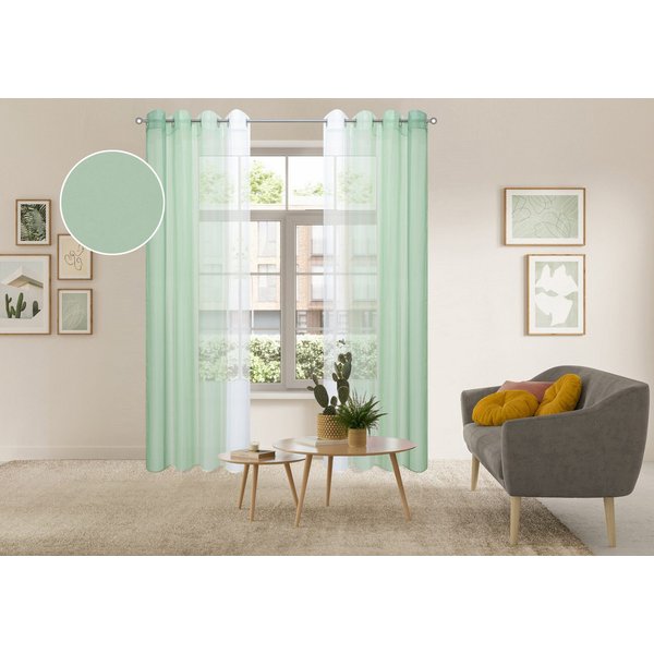 OTTO home Gardine Nivva, 2er-Set, transparent, Ösen (2 St), Ösen, transparent, Transparent, Ösen- Aufhängung, Pflegeleicht, 2er Set