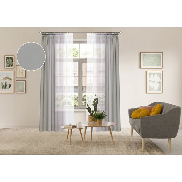 OTTO home Gardine Nivva, 2er-Set, Kräuselband, transparent (2 St), Kräuselband, transparent, Transparent, Kräuselband, Pflegeleicht, 2er Set