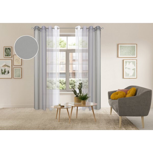 OTTO home Gardine Nivva, 2er-Set, transparent, Ösen (2 St), Ösen, transparent, Transparent, Ösen- Aufhängung, Pflegeleicht, 2er Set