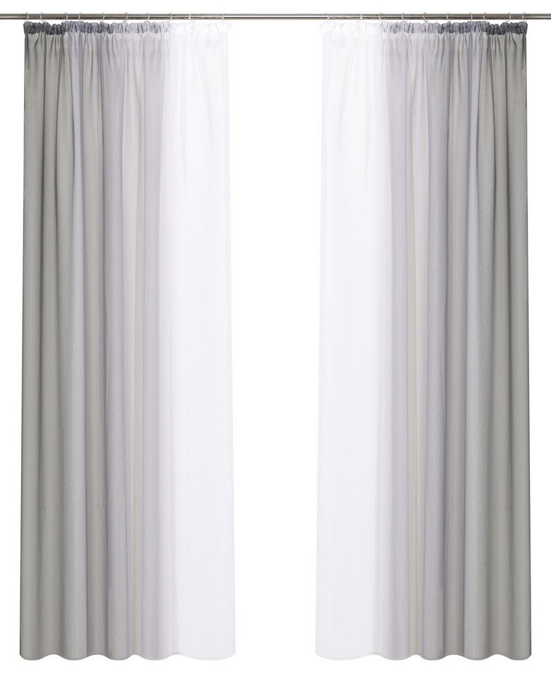 OTTO home Gardine Nivva, 2er-Set, Kräuselband, transparent (2 St), Kräuselband, transparent, Transparent, Kräuselband, Pflegeleicht, 2er Set – Bild 2 von 5