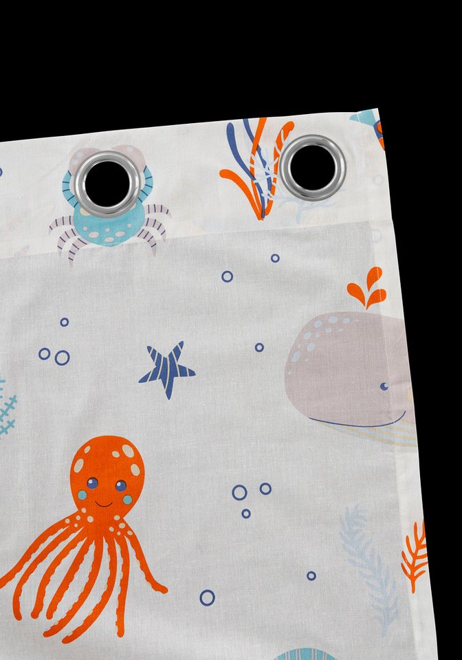OTTO home Gardine OCEAN (1 St), Ösen, halbtransparent, Kindergardine einseitig mit Meerestieren bedruckt, Tiere – Bild 5 von 5