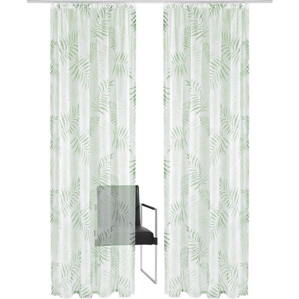 OTTO home Gardine Paula, 1 Stück, halbtransparent (1 St), Kräuselband, halbtransparent, Voile, Halbtransparent, Voile, Polyester