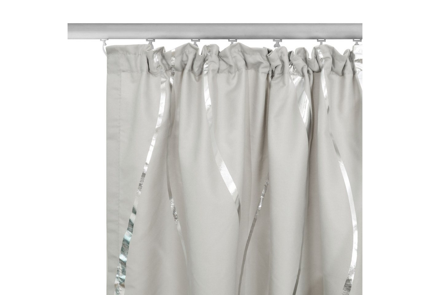 OTTO home Gardine Quinnton (2 St), Kräuselband, halbtransparent, Metallic‑Akzenten, Kräuselband, schöner Stoff, mittelleicht – Bild 5 von 5