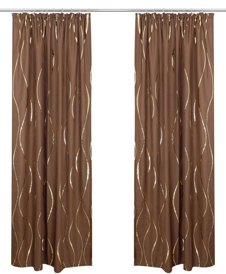 OTTO home Gardine Quinnton (2 St), Kräuselband, halbtransparent, Metallic‑Akzenten, Kräuselband, schöner Stoff, mittelleicht – Bild 2 von 5