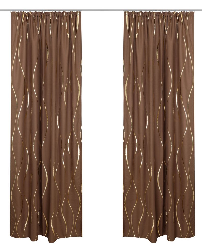 OTTO home Gardine Quinnton (2 St), Kräuselband, halbtransparent, Metallic‑Akzenten, Kräuselband, schöner Stoff, mittelleicht – Bild 3 von 5