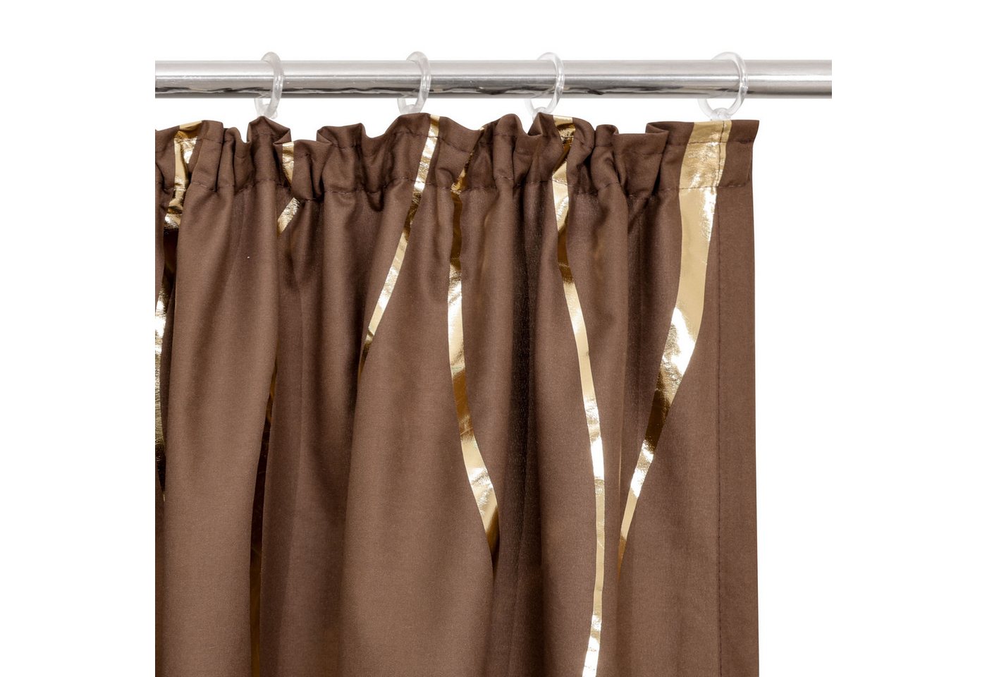 OTTO home Gardine Quinnton (2 St), Kräuselband, halbtransparent, Metallic‑Akzenten, Kräuselband, schöner Stoff, mittelleicht – Bild 5 von 5