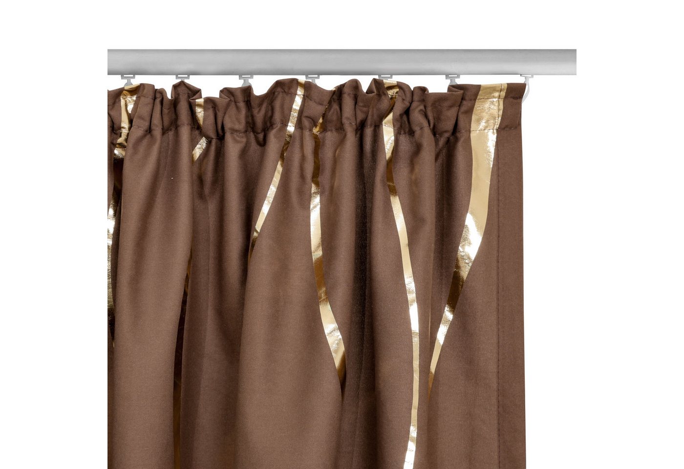 OTTO home Gardine Quinnton (2 St), Kräuselband, halbtransparent, Metallic‑Akzenten, Kräuselband, schöner Stoff, mittelleicht – Bild 4 von 5
