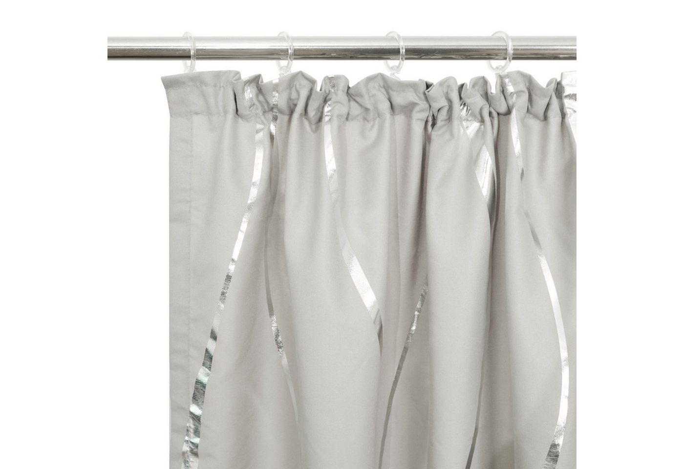 OTTO home Gardine Quinnton (2 St), Kräuselband, halbtransparent, Metallic‑Akzenten, Kräuselband, schöner Stoff, mittelleicht – Bild 4 von 5