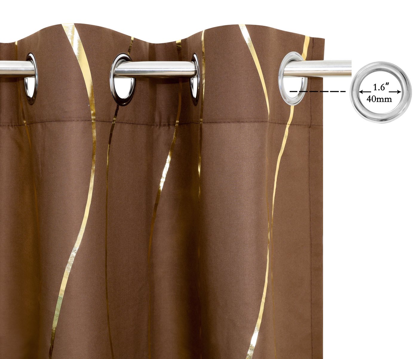OTTO home Gardine Quinnton (2 St), Ösen, halbtransparent, Polyester, Metallic-Akzente, Gardine, mittelleichter Stoff, halbtransparent – Bild 3 von 5