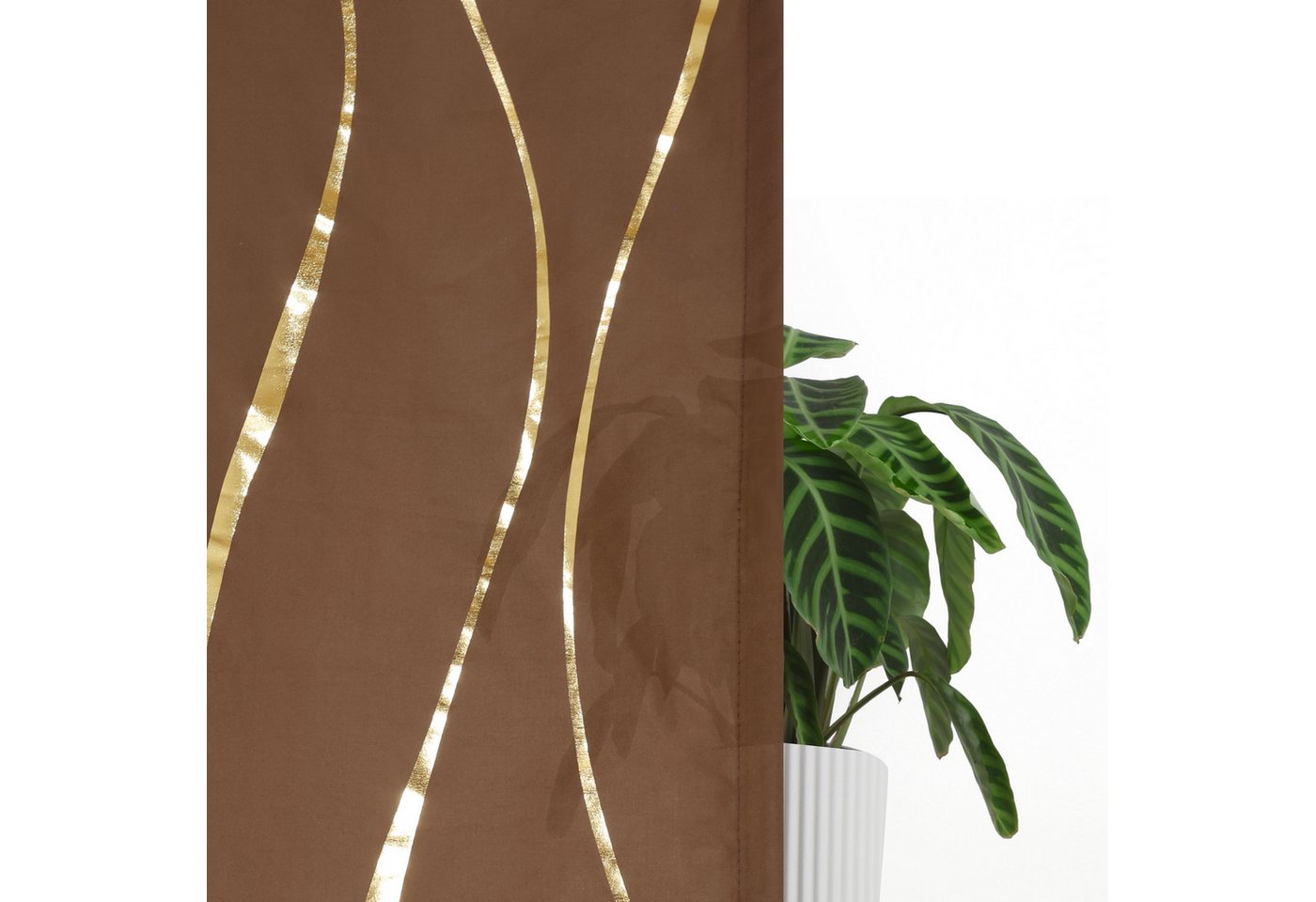 OTTO home Gardine Quinnton (2 St), Ösen, halbtransparent, Polyester, Metallic-Akzente, Gardine, mittelleichter Stoff, halbtransparent – Bild 5 von 5