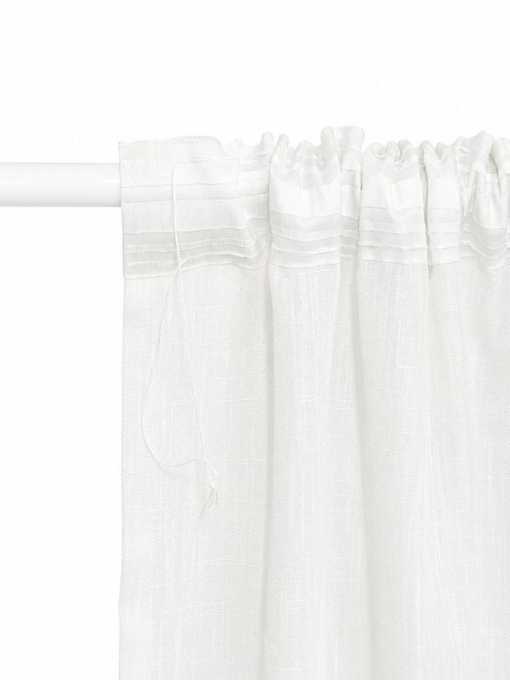 OTTO home Gardine Reeffa, 1 Stück, halbtransparent, Leinenoptik, leichter Lichtschutz (1 St), Multifunktionsband, halbtransparent, Polyester, Blätterdruck, leic – Bild 3 von 5