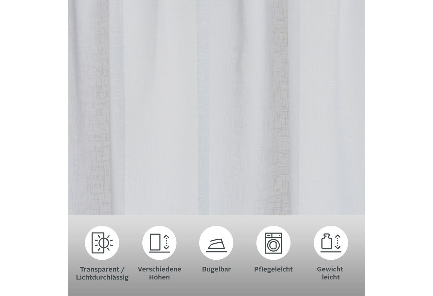 OTTO home Gardine REGINA, Kräuselband, 2er-Set, transparent (2 St), Kräuselband, transparent, Voile, Vorhang, Fertiggardine, 2-er Set, transparent, modern – Bild 3 von 5