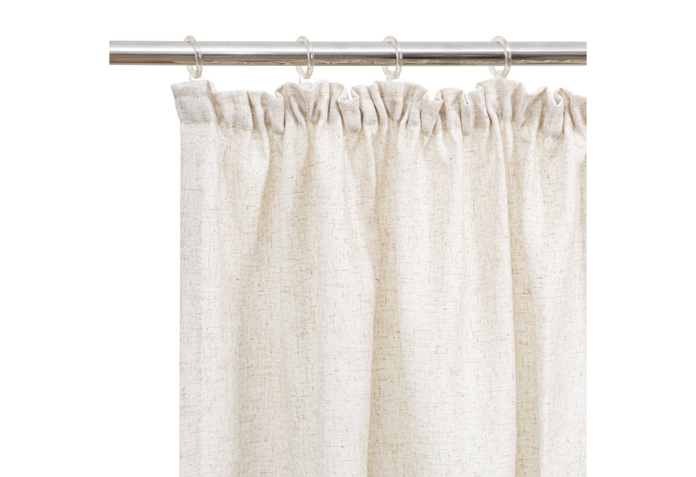 OTTO home Gardine Rudy, 2 Stück, mit Leinenanteil, Leinenoptik, halbtransparent, (2 St), Kräuselband, halbtransparent, Leinenstruktur, Halbtransparent, Leinenlo – Bild 3 von 5