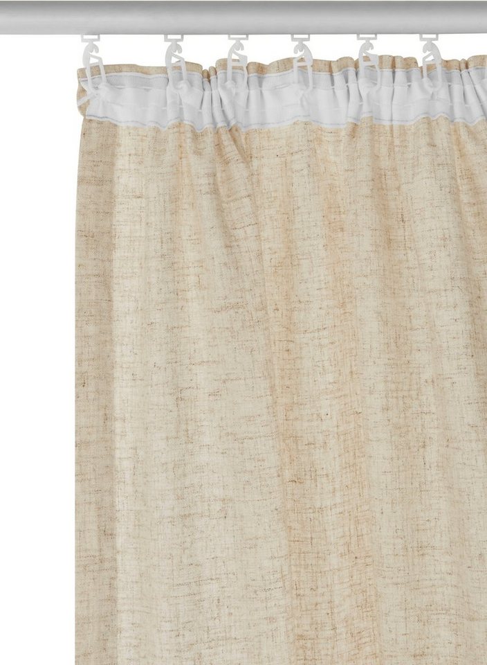 OTTO home Gardine Rudy, 1 Stück, Leinenstruktur, halbtransparent (1 St), Kräuselband, halbtransparent, Leinenstruktur, Halbtransparent, Leinenlook, Polyester-Le – Bild 4 von 5