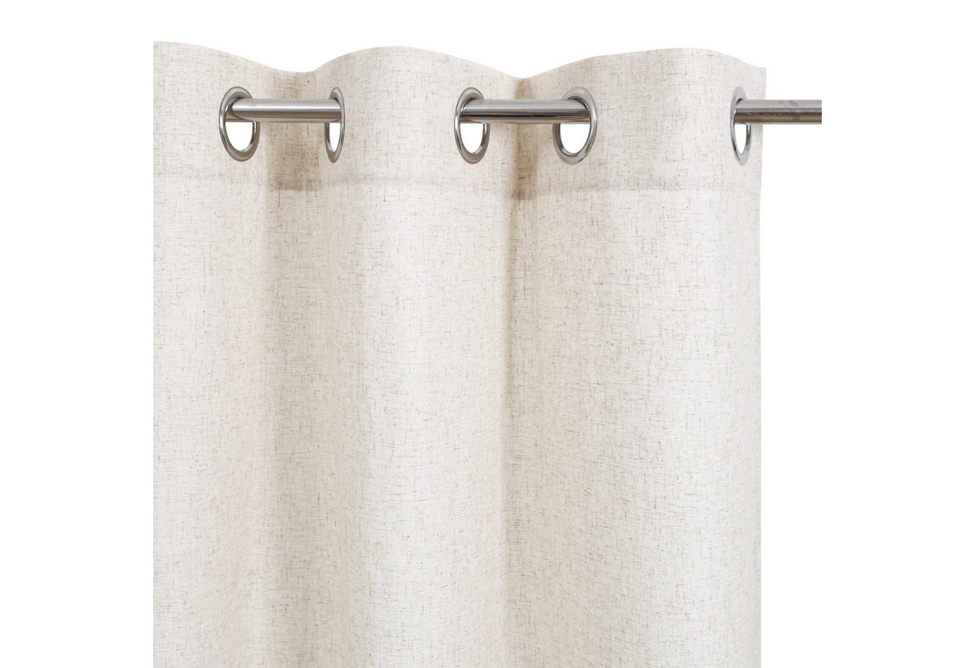 OTTO home Gardine Rudy, 2 Stück, mit Leinenanteil, Leinenoptik, halbtransparent, Ösen (2 St), Ösen, halbtransparent, Halbtransparent, Leinenlook, Polyester-Lein – Bild 3 von 5