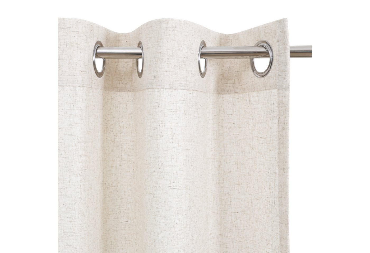 OTTO home Gardine Rudy, 2 Stück, mit Leinenanteil, Leinenoptik, halbtransparent, Ösen (2 St), Ösen, halbtransparent, Halbtransparent, Leinenlook, Polyester-Lein – Bild 4 von 5