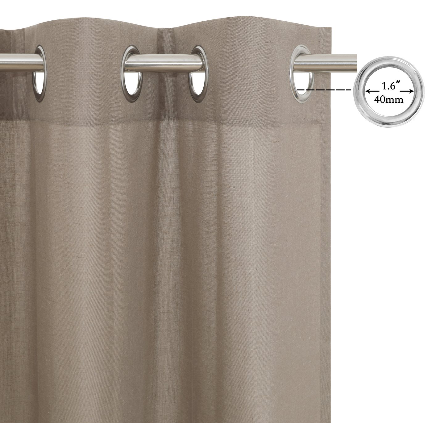 OTTO home Gardine Rudy, 1 Stück, Halbtransparent (1 St), Ösen, transparent, Halbtransparent, Leinenlook, Polyester-Leinen-Mischung – Bild 3 von 5