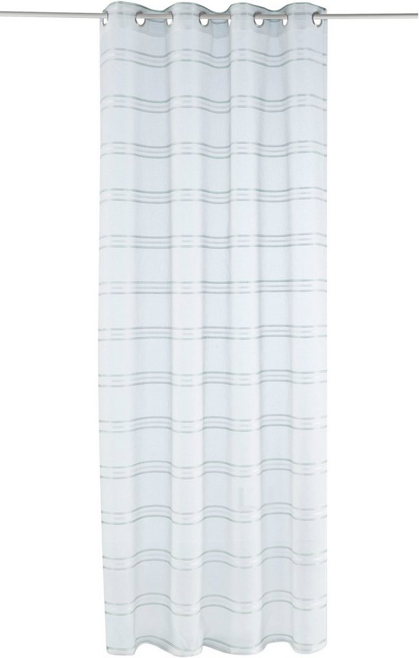 OTTO home Gardine Sirii (1 St), Ösen, halbtransparent, Polyester, Halbtransparent, angenehme Haptik, mit Streifen, modern – Bild 2 von 5