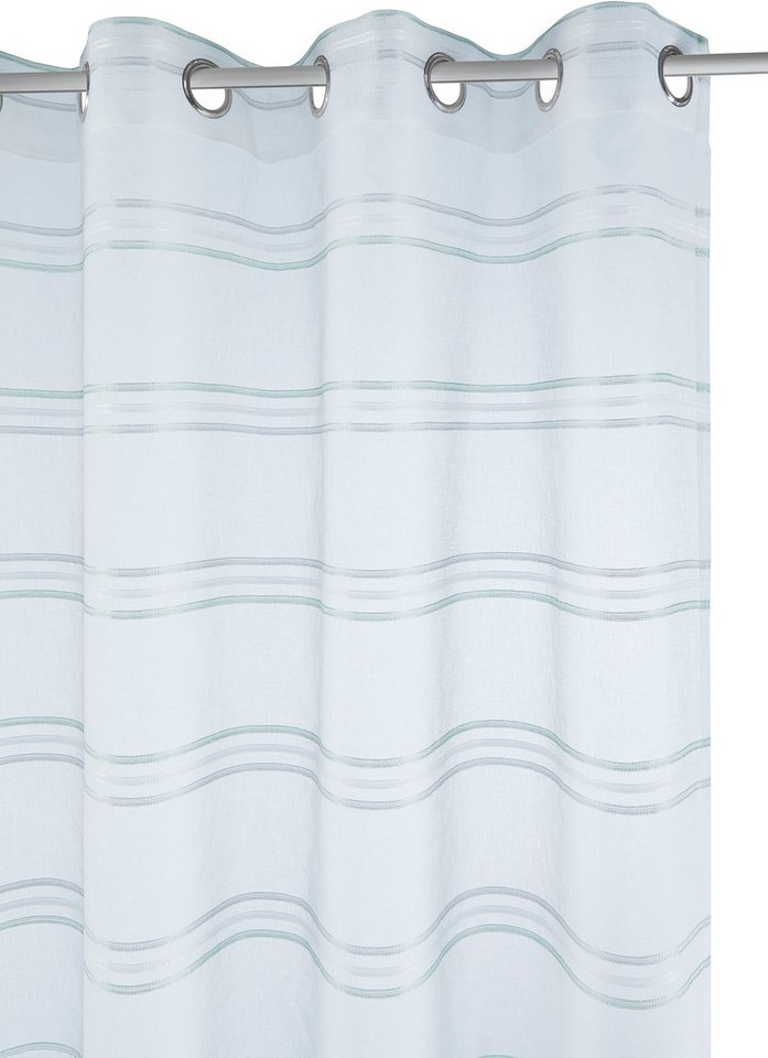 OTTO home Gardine Sirii (1 St), Ösen, halbtransparent, Polyester, Halbtransparent, angenehme Haptik, mit Streifen, modern – Bild 3 von 5