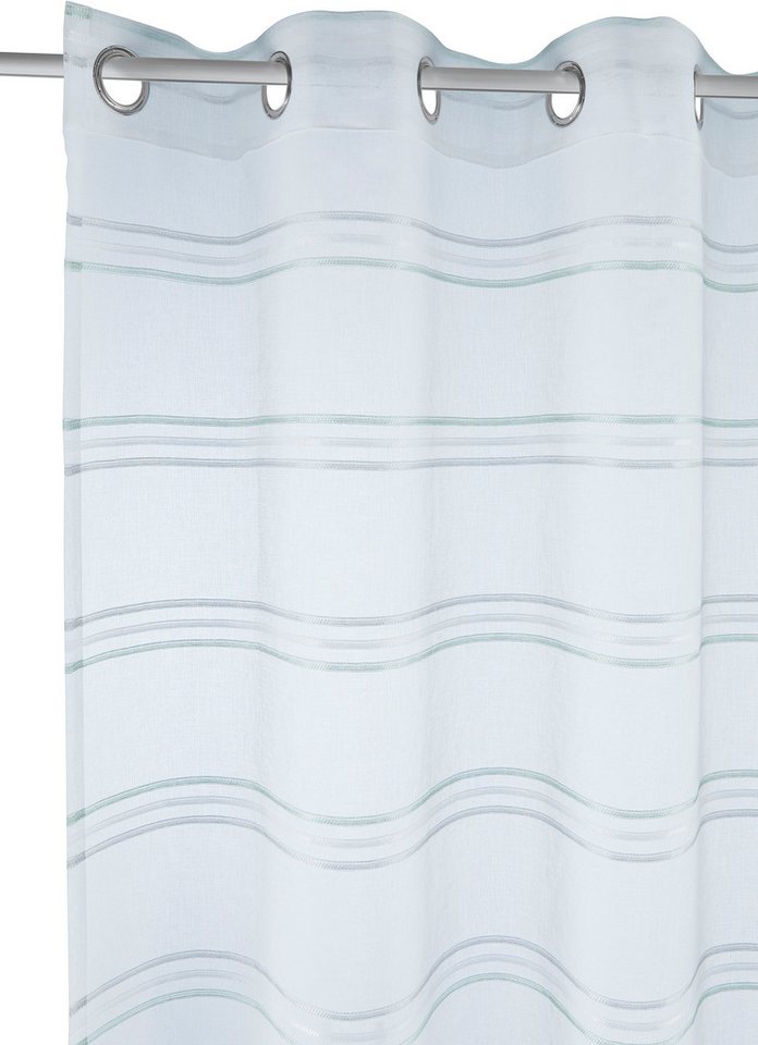 OTTO home Gardine Sirii (1 St), Ösen, halbtransparent, Polyester, Halbtransparent, angenehme Haptik, mit Streifen, modern – Bild 4 von 5