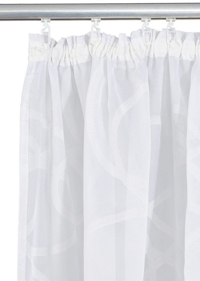 OTTO home Gardine Tanaro, 2er-Set, Kräuselband, transparent, Schlingen Motiv (2 St), Kräuselband, transparent, Voile, Vorhang, Fertiggardine, 2-er Set, mit Schl – Bild 3 von 5