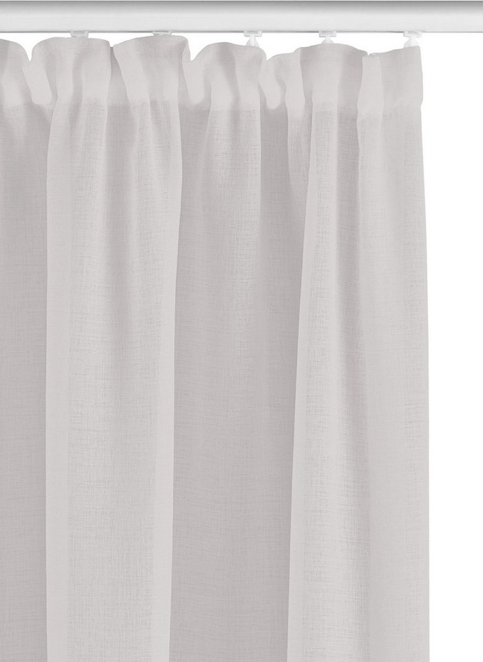 OTTO home Gardine TENDER, 1 Stück, Kräuselband, transparent, Leinen Optik (1 St), Kräuselband, transparent, Leinen Optik mit Struktur, monochrom, Bestseller – Bild 5 von 5