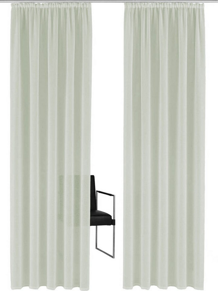 OTTO home Gardine TENDER, 1 Stück, Kräuselband, transparent, Leinen Optik (1 St), Kräuselband, transparent, Leinen Optik mit Struktur, monochrom, Bestseller – Bild 4 von 5