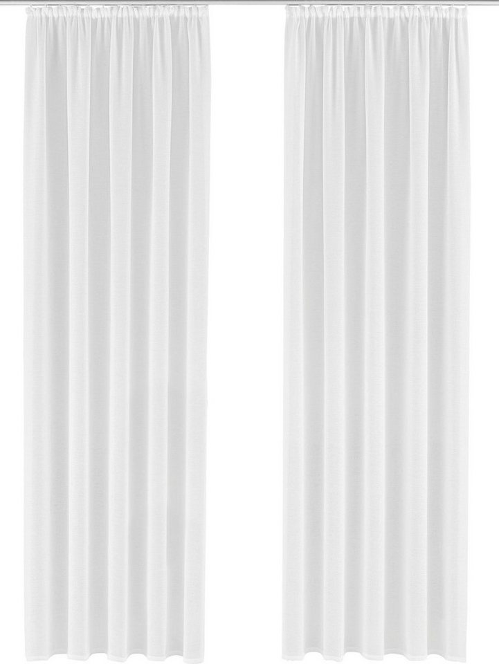 OTTO home Gardine TENDER, 1 Stück, Kräuselband, transparent, Leinen Optik (1 St), Kräuselband, transparent, Leinen Optik mit Struktur, monochrom, Bestseller – Bild 2 von 5