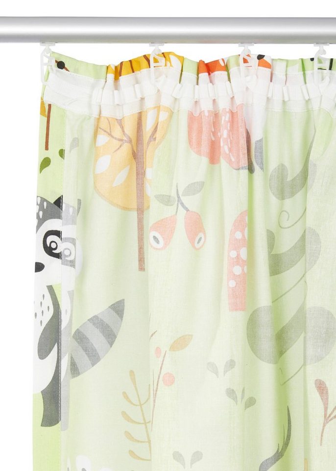 OTTO home Gardine Waldtiere (1 St), Kräuselband, halbtransparent, Kindergardine, einseitig bedruckt, halbtransparent – Bild 3 von 5