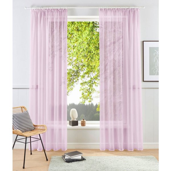 OTTO home Gardine XANA 1er- und 2er-Pack, Kräuselband, Topseller! (1 St), Kräuselband, transparent, Voile, Bestseller, einfarbig, 1 bzw. 2 Schals, pflegeleicht,