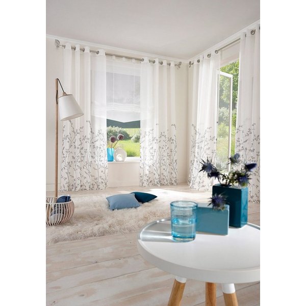 OTTO home Gardine Yalinga, 1 Stück, Ösen, halbtransparent (1 St), Ösen, halbtransparent, Vorhang, Fertiggardine, transparent