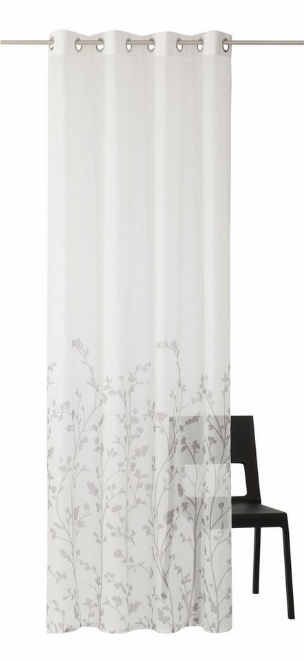 OTTO home Gardine Yalinga, 1 Stück, Ösen, halbtransparent (1 St), Ösen, halbtransparent, Vorhang, Fertiggardine, transparent – Bild 2 von 5