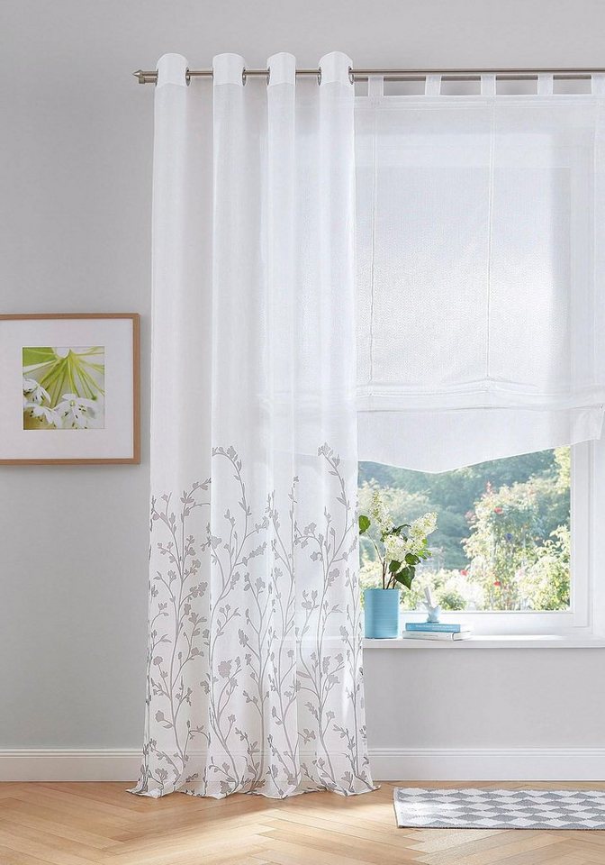 OTTO home Gardine Yalinga, 1 Stück, Ösen, halbtransparent (1 St), Ösen, halbtransparent, Vorhang, Fertiggardine, transparent – Bild 5 von 5