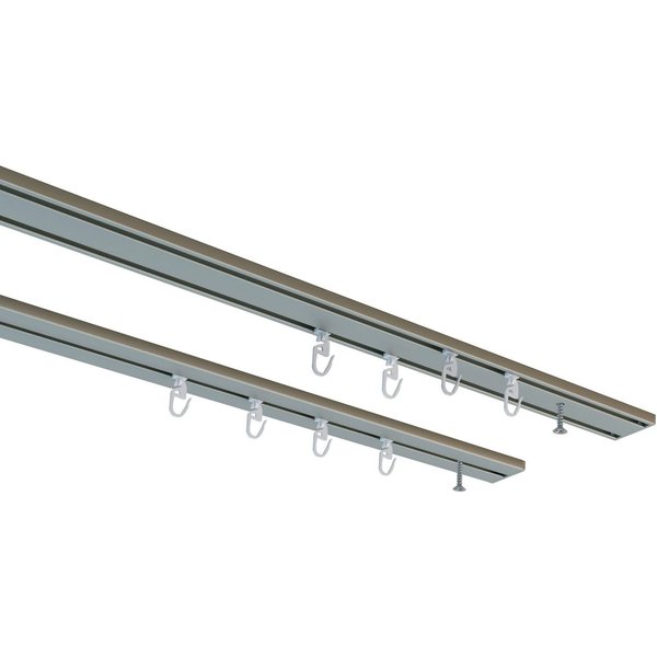 OTTO home Gardinenschiene Tanbul, 2-läufig, Fixmaß, mit Bohren, verschraubt, Aluminium