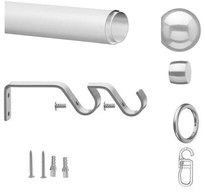 OTTO home Gardinenstange Bari mit Bohren, 2-läufig aufziehbar, Stahl, Teleskopstange, Ø 16 mm, 2-läufig, ausziehbar, mit Bohren, verschraubt, Stahl, stufenlos v – Bild 2 von 4